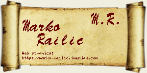 Marko Railić vizit kartica